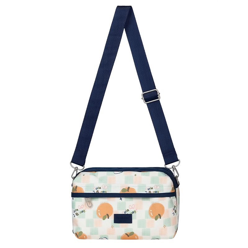 

Qminica Baby Mummy Bag Multi-Function Passport Navy blue rabbit printed single zipper