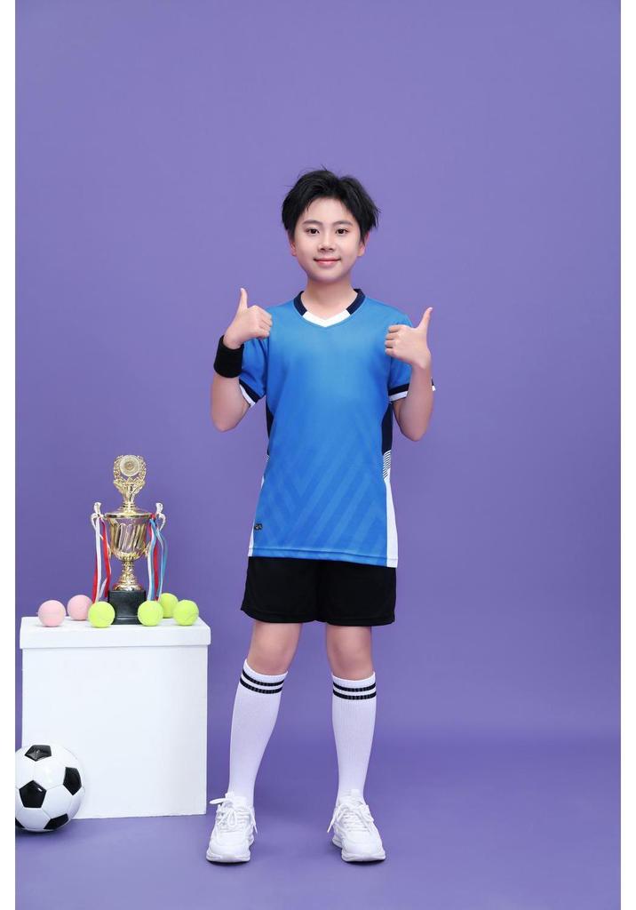 Summer Kids' Sports Uniform Set for Boys & Girls - Short Sleeve Jersey for Football & Badminton Training
