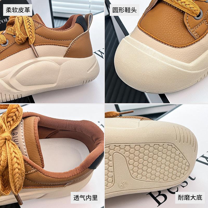 Nízké prodyšné bílé boty pro ženy Jaro Nový Internet Celebrity Big Head Bread Boty Tenisky pro volný čas se silnou podrážkou Bt395