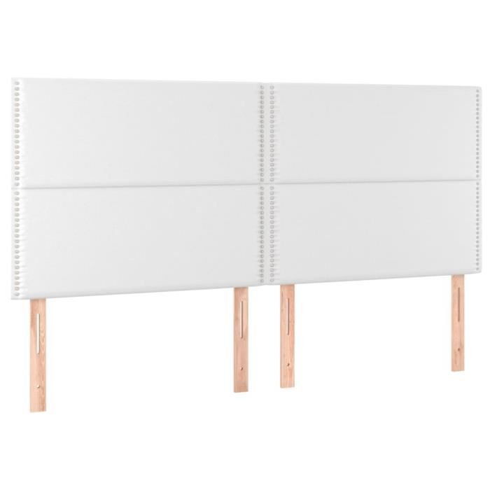 VidaXL Têtes de lit 4 pcs Blanc 100x5x78-88 cm Similicuir3116301