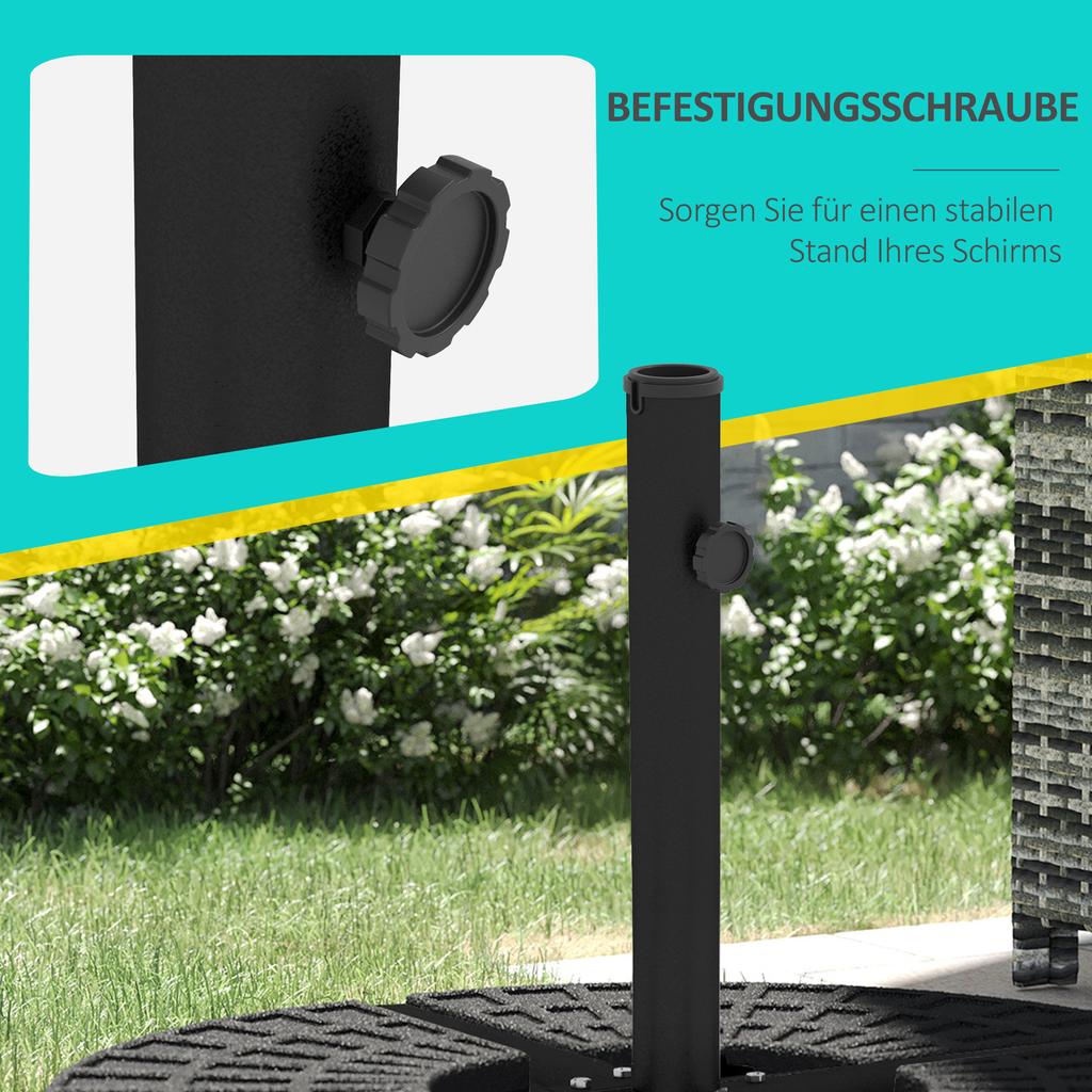 Parasol Base. Cross Base. Weatherproof. 100 X 100 X 75 Cm. Black