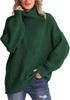 Autumn/Winter 2025 Women's Loose High Neck Cable Knit Sweater Pullover