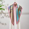 Summer Atmosphere Wearing Belt Waist Seal Twill Silk Simulation Silk Cool Triangle Scarf Cashew Print Women's Silk Scarf