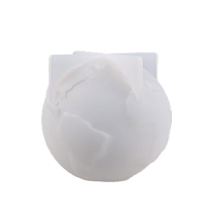 Plaster Aromatherapy Candle Mold Globe Candle Making Mold 3D Earth Resin Mold 1
