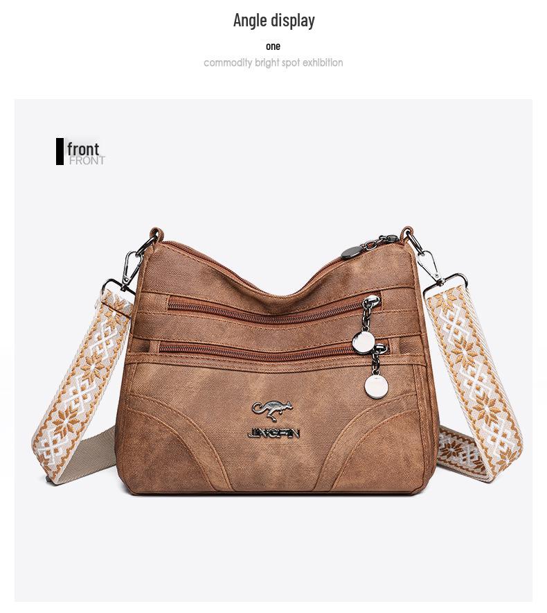 Stylish Multi-Compartment Crossbody Bag for Mature Women