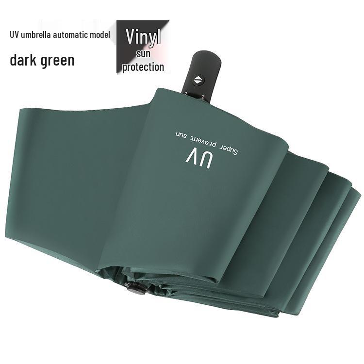 UV Protection Folding Umbrella with Black Glue Sunshade for Students - Dual-Use for Rain and Shine
