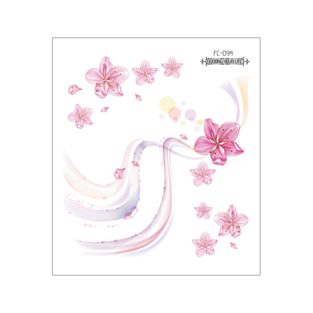 Waterproof Cherry Blossom Tattoo Sticker - Elegant Small Fresh Flower Design for Arm or Collarbone