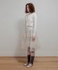 Aobteu Organza Frill Layered Skirt - Cream