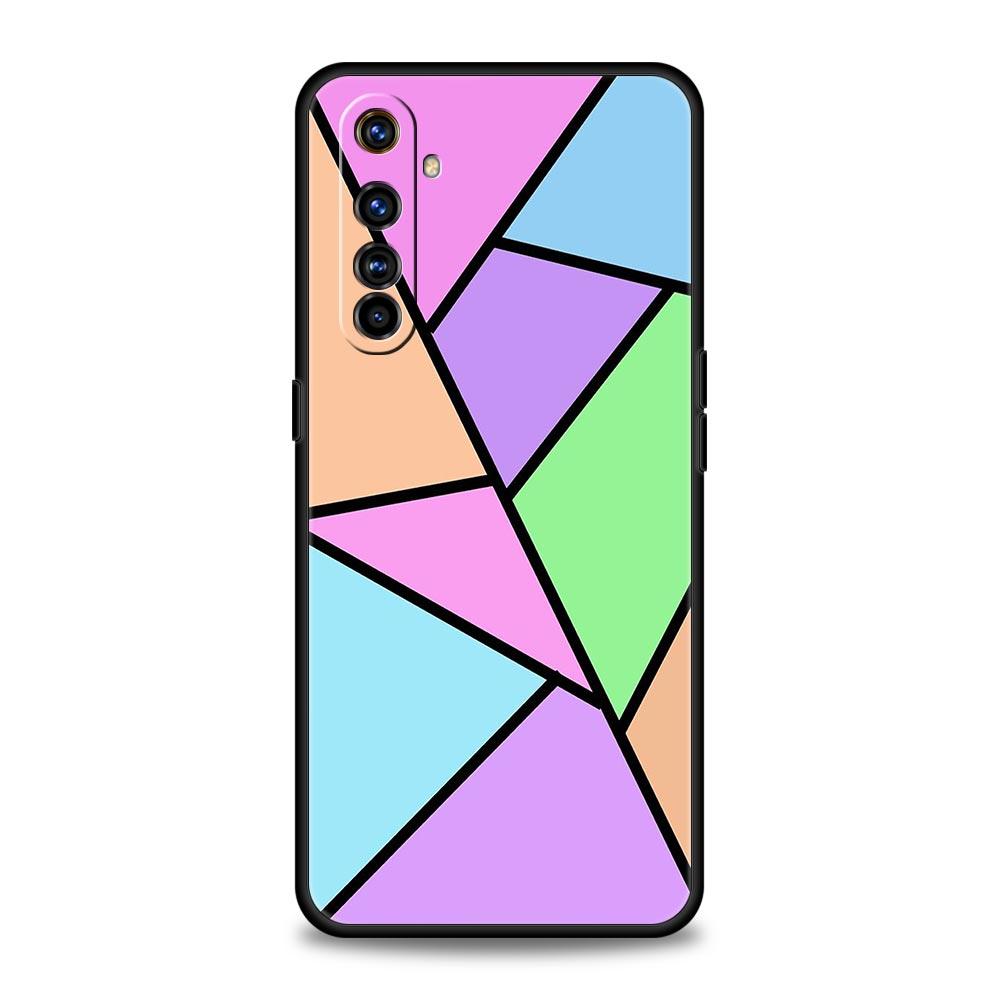 Color Geometry Marble Phone Case For Realme 12 11 10 4G 9 8 5G 7 6 GT5 GT3 GT2 Pro Plus C21 C11 C25 C35 GT Neo 2 3 3T 5 Cover