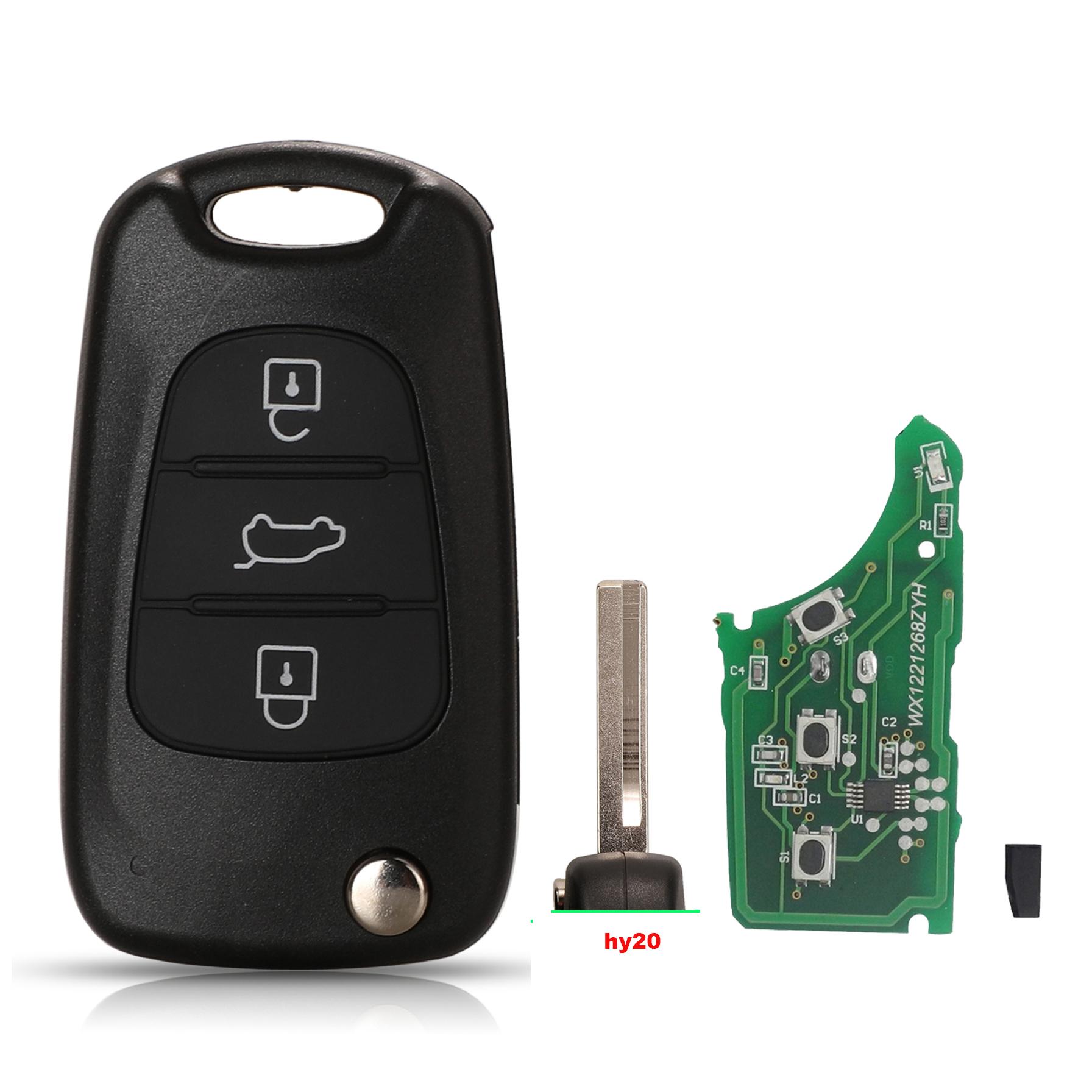 

jingyuqin для Hyundai I20 I30 IX35 Avante, подходит для Kia K2 K5 Sportage 433 МГц ID46 чип 3 кнопки складной автомобильный дистанционный брелок for kia небесно-голубой