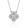 Elegant Moissanite Four-Leaf Clover Pendant Necklace - S925 Sterling Silver