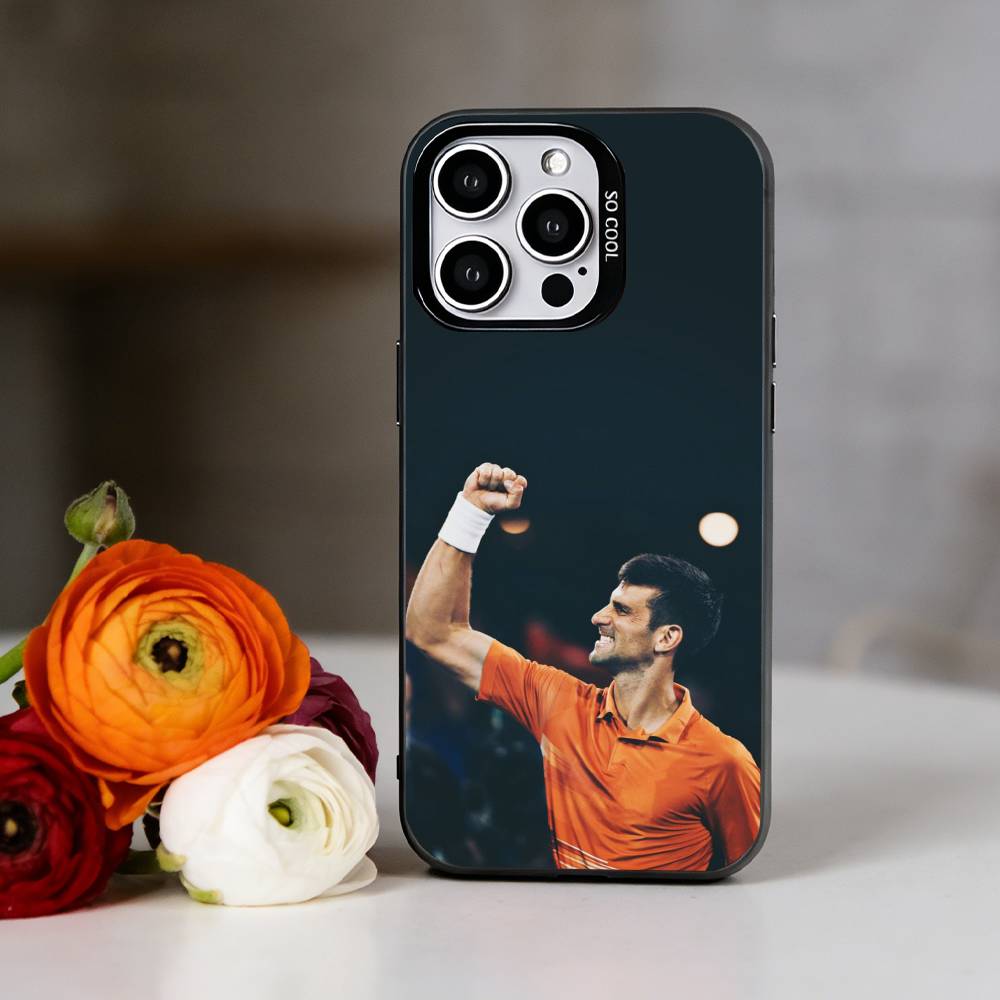 Novak Djokovic Phone Case For iPhone 17,16,15,14,13,12,11 Plus,Pro Max,XS,Colorful Silver Black Cover iPhone11PROMAX