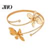 Oberarm Manschette Blumenarmband Damen Verstellbar Offen Feminin Armreif Armband Handgelenk Schmuck für Party Hochzeit Urlaub Metall