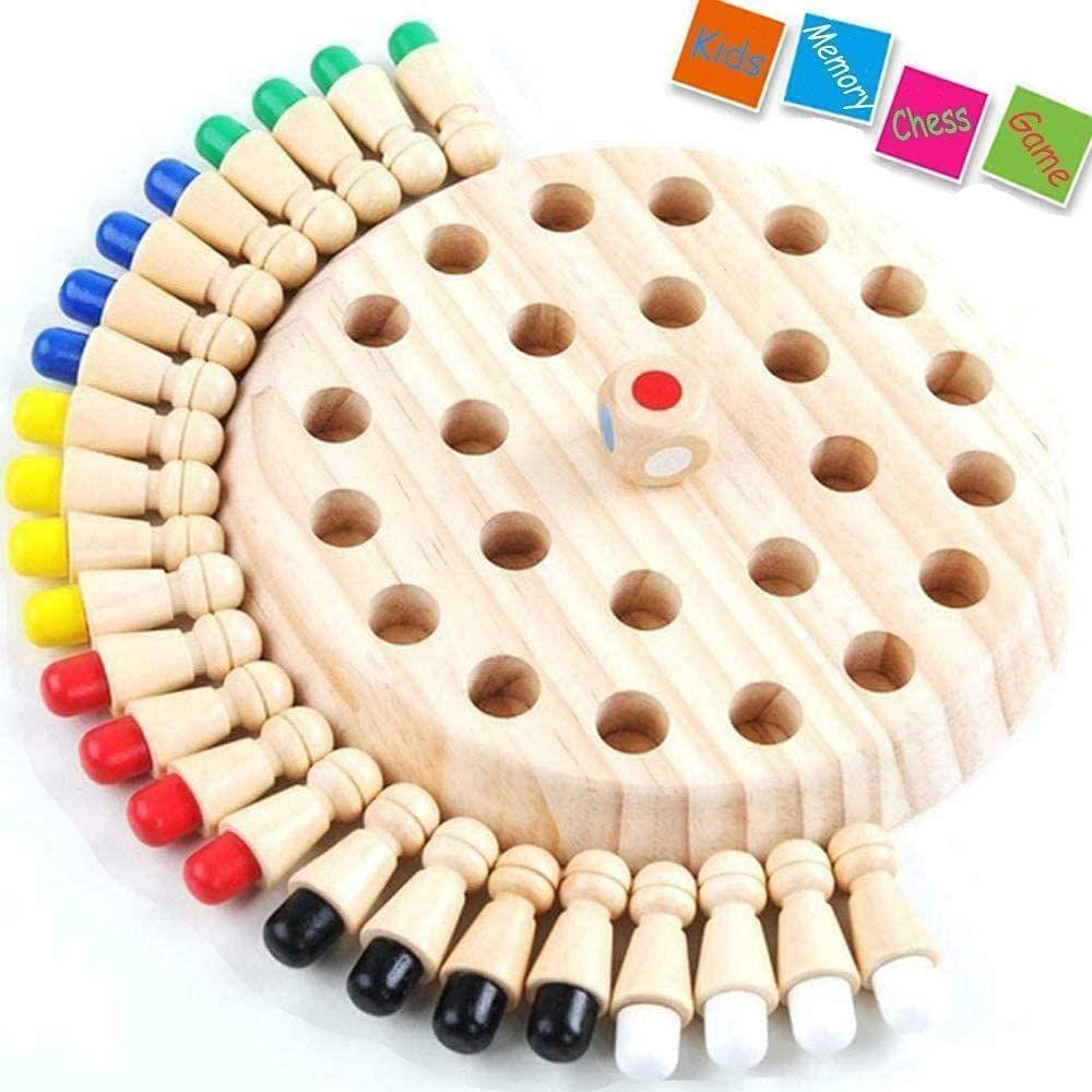Wooden Memory Match Stick Chess Game, BLOWEST Colorful Memory Chess, Funny Block Board Game, Early Educational Toy, Brain Training Games