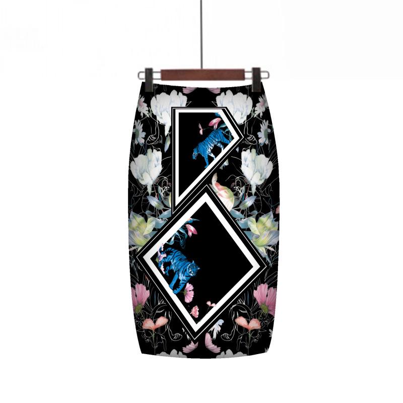 Digital Print Mid-Length Women's Skirt - Chic and Trendy