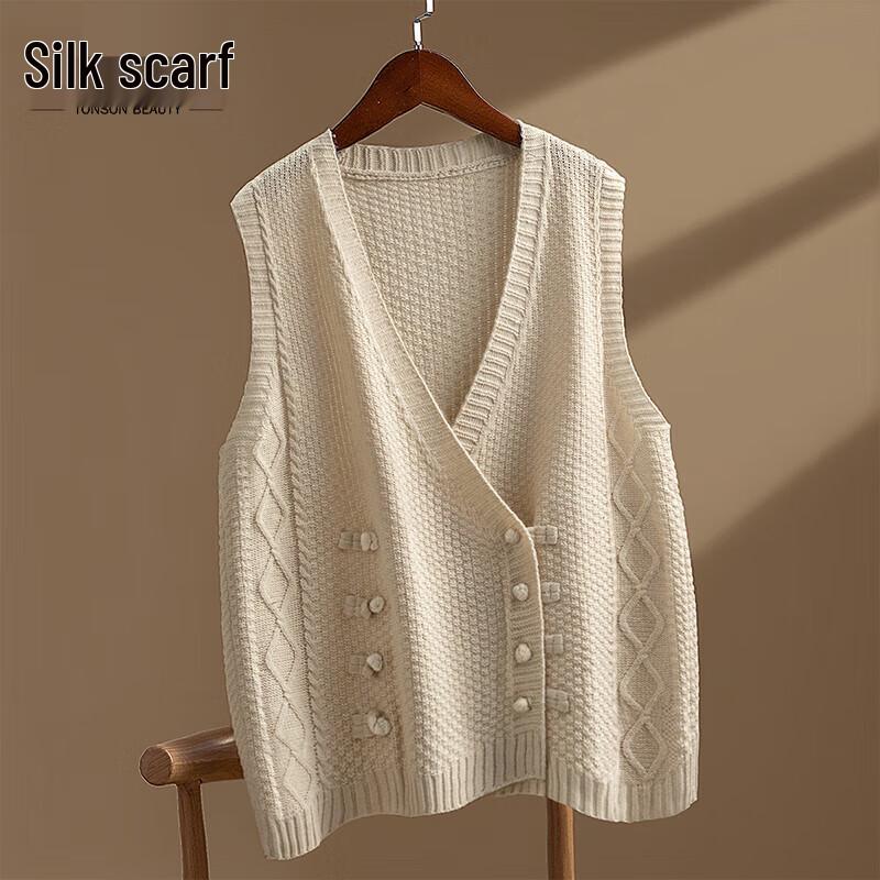 

Женский двубортный короткий жилет с V-образным вырезом SISIBO S