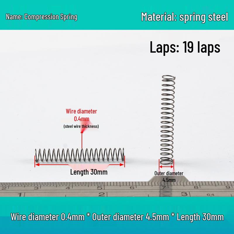 Small Mechanical Compression Spring: 0.4mm Wire, 2-8mm Outer Diameter