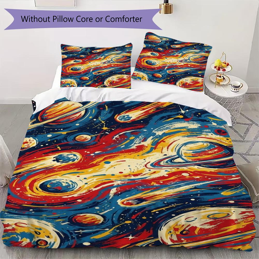 

Space Pattern Bedding uilt Set uilt Cover Pillowcase Home Decoration Birthday Gift (1 * duvet cover + 2 * pillowcase without core)161 135x200cm