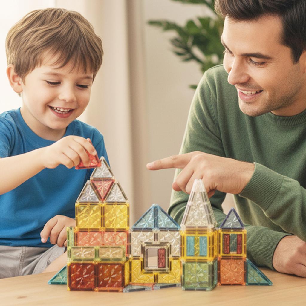 60 Pieces 3D Magnetic Construction Blocks Educational Puzzle