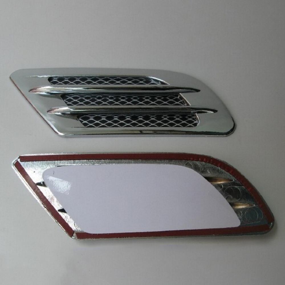 1pair Car Side Air Flow Fake Vent Hole Cover Fender Intake Grille Duct Decoration Sticker Auto cool sticky exterior decor