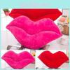 Almofada de Pelúcia Macia e Luxuosa em Forma de Lábios Vermelhos Ideal para Conforto e Presentes