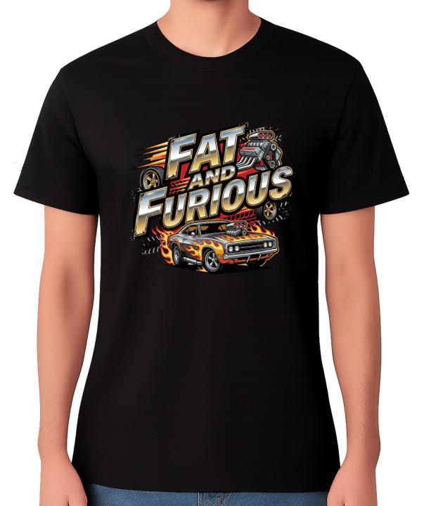 Fat And Furious T-Shirt Funny Car Racing Fast Movie Parody Graphic Tee S разноцветный