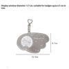 Creativity Wing Pu Leather Badge Card Holder Round Badge Protective Cover Display Pendant Mini Pain Bag Ornament Card Holder