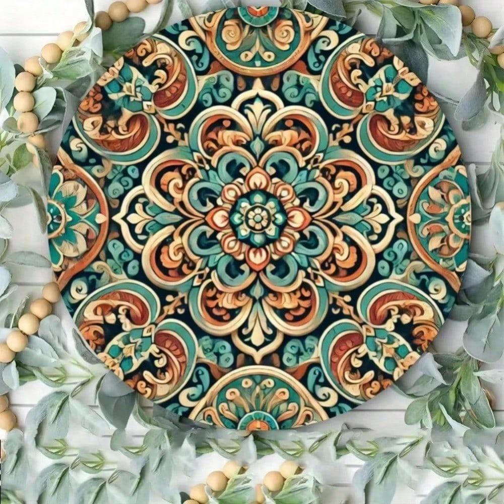 Large Moroccan Floral Metal Wall Art, Vintage Boho Hanging Decor for Living Room, Bedroom, Kitchen, Bar, Cafe