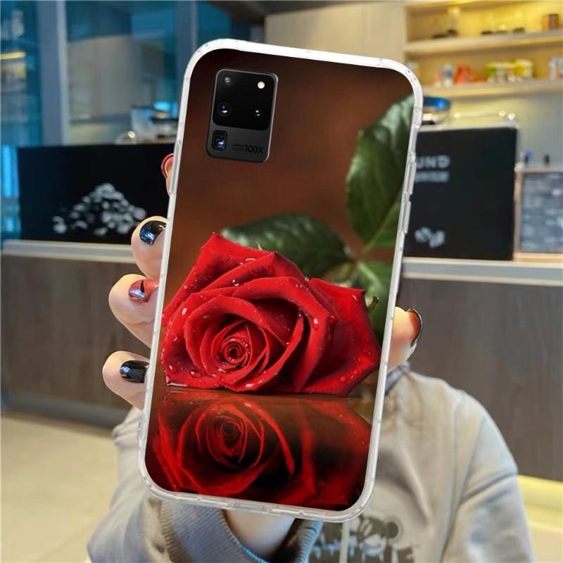 Blume Rote Rose Blume Handyhülle Für Samsung Galaxy S10 S21 S22 Plus Ultra A91 A51 A21S A12 Transparente Handyhülle