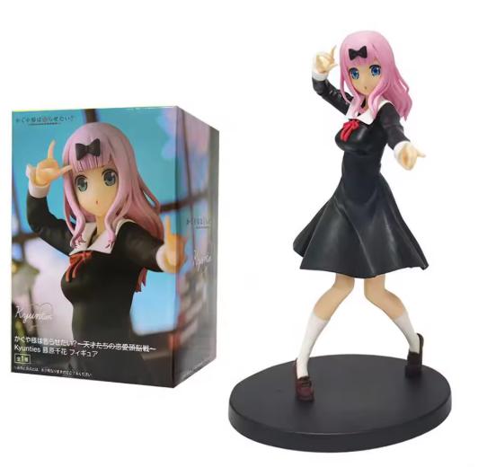 18Cm Anime Figure Love Is War Fujiwara Chika Shinomiya Kaguya Kawaii Girl Action Figure Collectible Model Doll Toy Gift