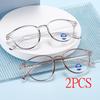 2PCS Anti-blue Light Glasses Exquisite Square Eyewear Women Men Sweet Luxury Eyeglasses Blue Light Blocking Computer Eyeglas