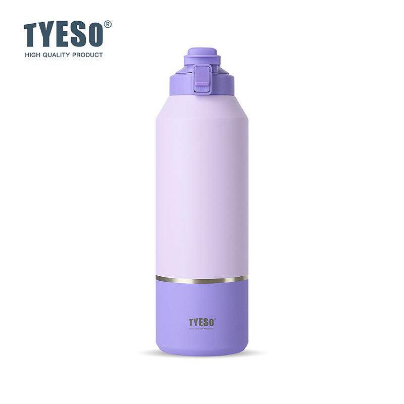 Tyeso New Large-Capacity Thermos Cup for Outdoor Sports and Travel, Portable Water Bottle with Handle for Direct Drinking