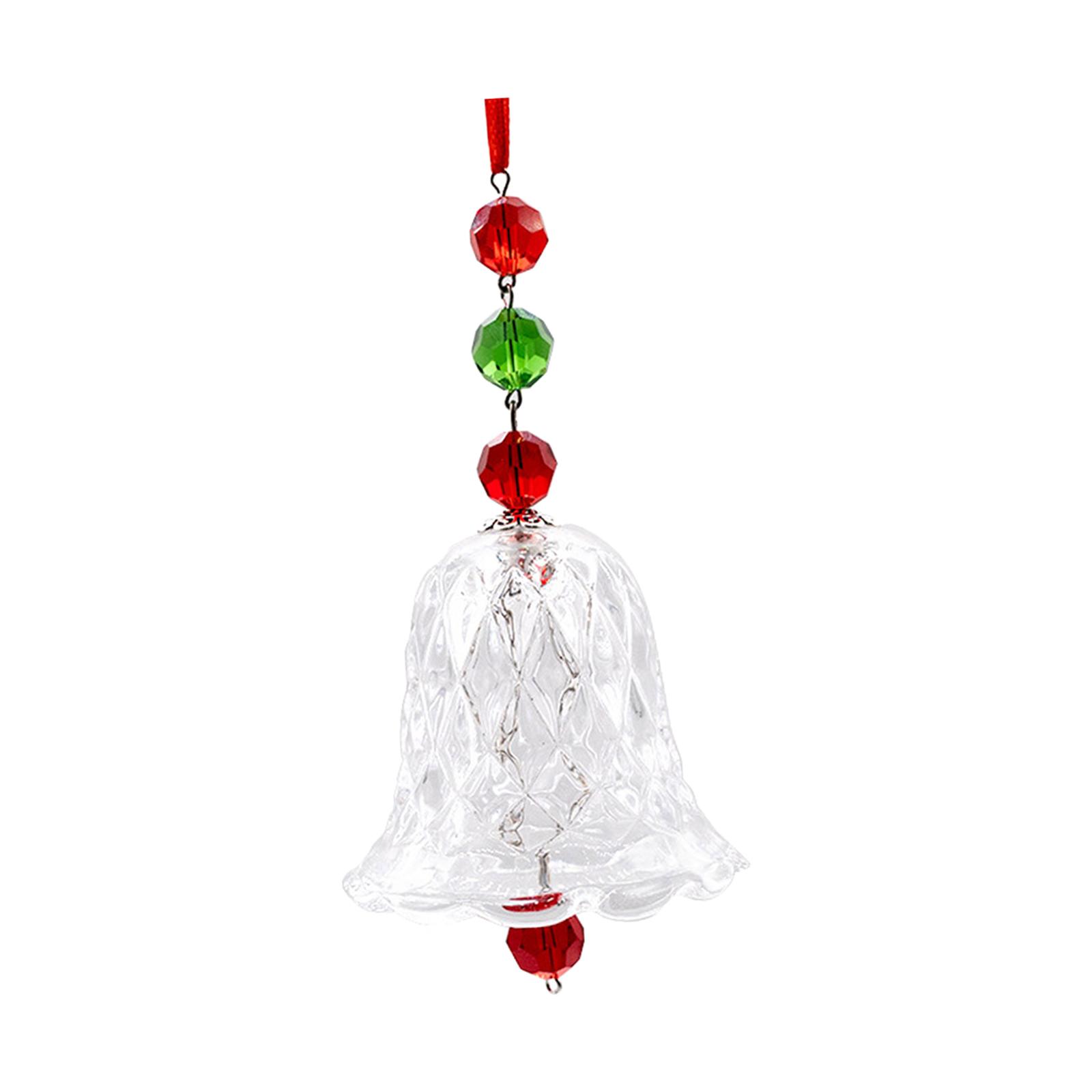 

Christmas Tree Decoration Glass Bell Ornament Aesthetic, Wind Chimes Glass Pendant for Bedroom Ladies Party Porch білий
