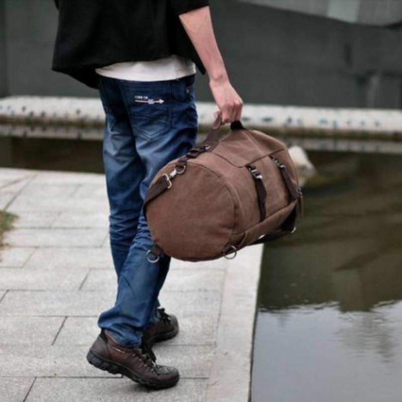 Bolsos de hombro de mochila de lona vintage para hombre Bolsa de equipaje  de viaje de lona comprar a buen precio — entrega gratuita, reseñas reales  con fotos — Joom