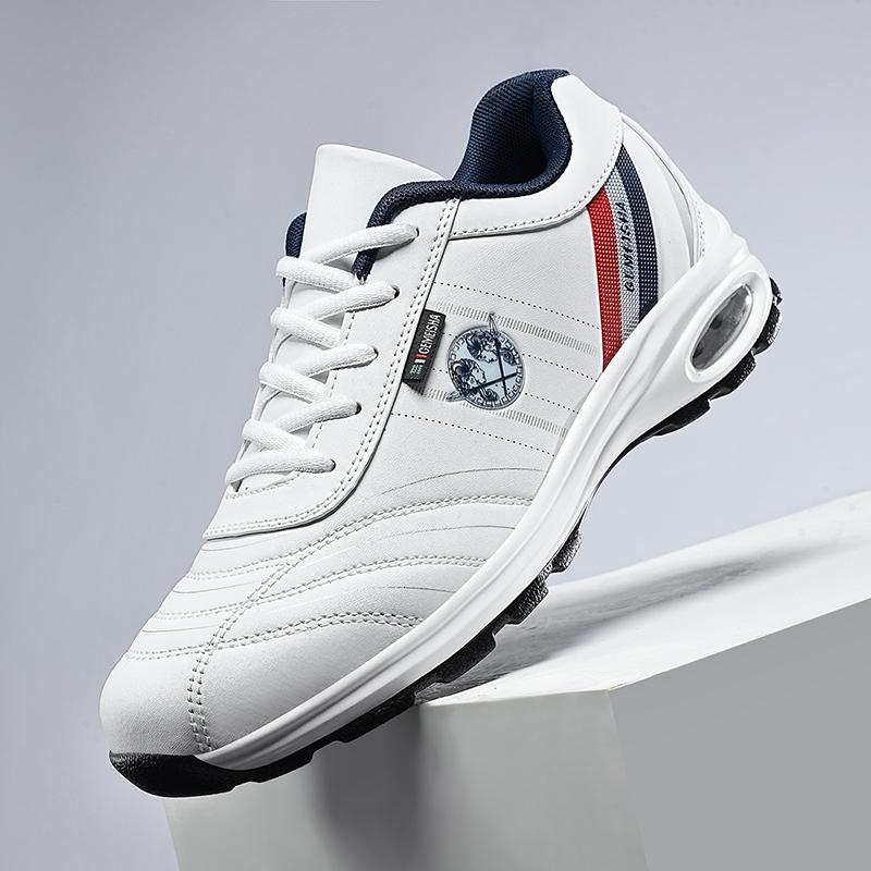 

Mens Running Shoes Casual Outdoors Sneakers Breathable Sports Shoes Lightweight Non Slip Leather Walking Shoes for Men 2025 45 білий