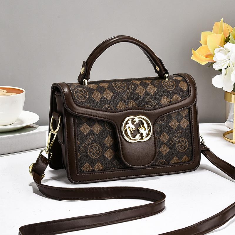 Bag messenger bag women's 2025 new retro flower portable shoulder bag fashionable versatile women's small square bag women's bag