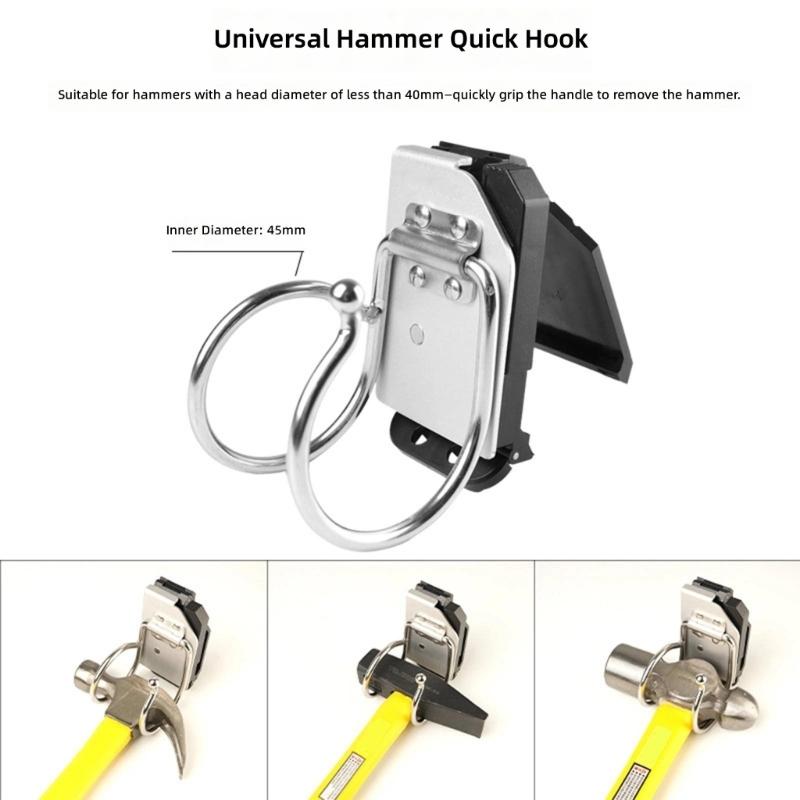 Heavy Duty Tool Belt Clip Hammer Holder Quick Response Work Belt Hook Tool Organization for Plumbers Electricians Mechanics