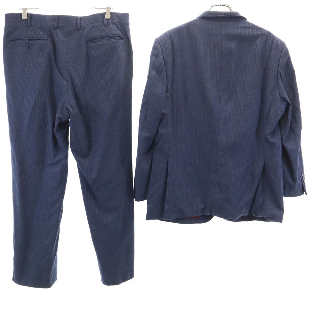 TAKASHIMAYA made in Japan Striped Pattern Lanvin fabric suit Setup Navy Men's Used