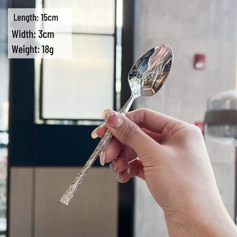 Luxury European Hammered Stainless Steel Cutlery Set: Mirror Polished Knife, Fork & Spoon