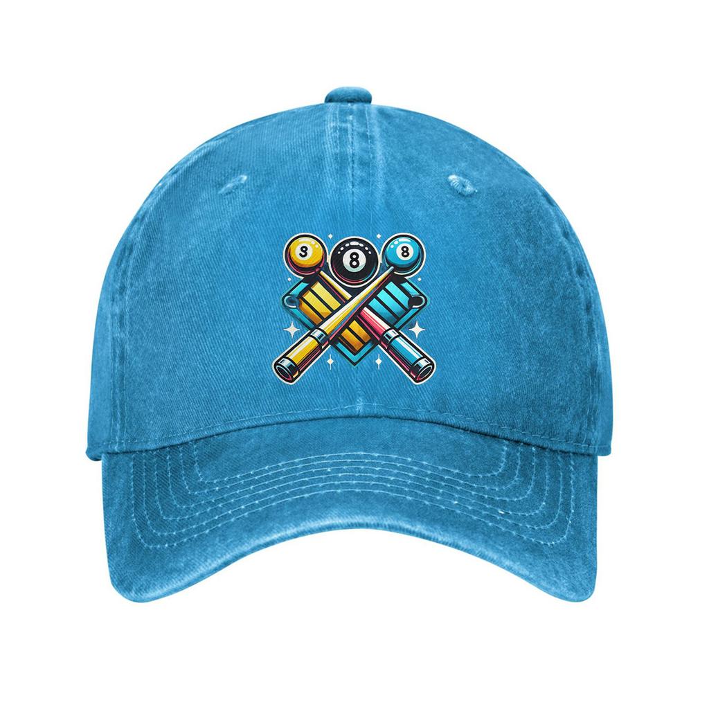 Billiard Pool Balls Cues Baseball Cap Adjustable Cotton Casual Outdoor Unisex Cap