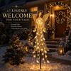 Waterproof Pathway Lighting Solar Powered Angel Remembrance Garden Light, Resin Blessing Fountain Statue with Cascading Peaceful Ornaments LED