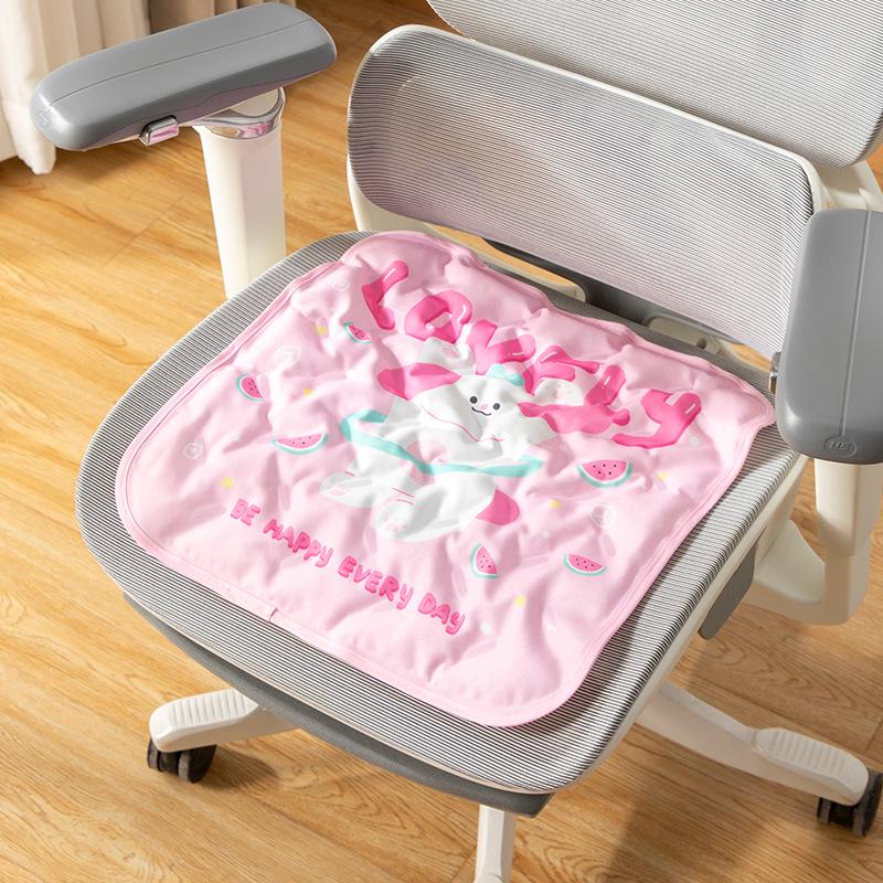 Summer Gel Seat Cushion: Breathable, Water-Injectable Ice Pad with Cooling Beads for Students and Cars.