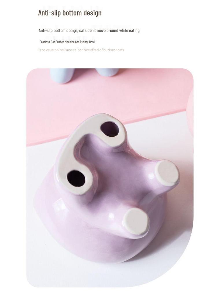 Ceramic Cat and Dog Food Bowl - Cute and Functional Pet Feeding Dish