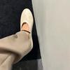 Soft summer new round head one-word flat-soled small leather shoes women's leather comfortable soft-soled single shoes