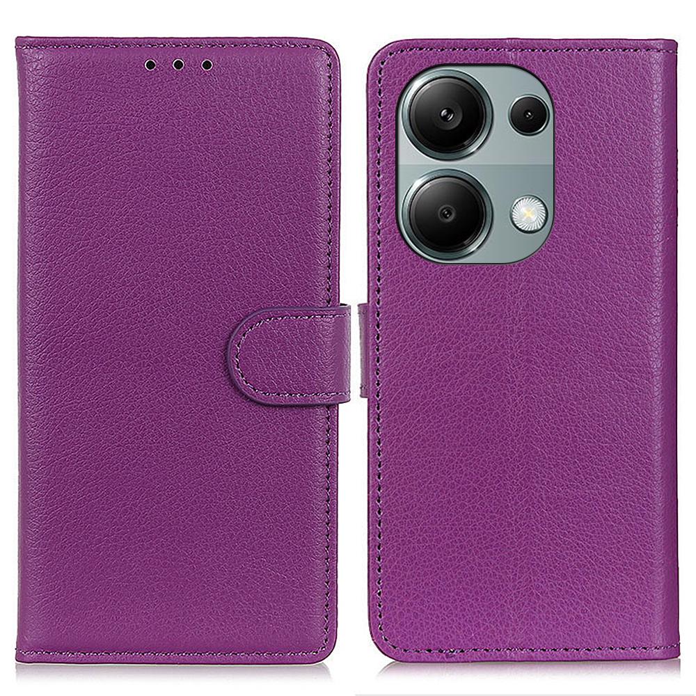 

For Xiaomi Redmi Note 13 4G PU Leather Case Litchi Texture Protective Cover F