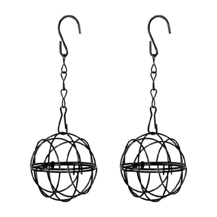 Metal Suet Ball Bird Feeders Set with Hanging Chain Squirrels Proof Bird Feeders for Outdoor Garden Hummingbird Feeders