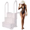 Reinforced Pool Ladder Anti-Slip Plastic Pool Escalator Lightweight Above Ground Pool Step for Various Sizes Swimming Pools