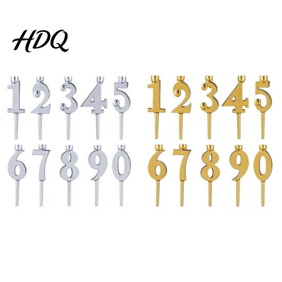 Kombinations-Zahlenkerzen-Set 10 Stück Wiederverwendbarer Geburtstags-Halter Digitale Kuchen-Jubiläums-Dekorationen Ständer Kunststoff-Topper für Partys Hochzeit