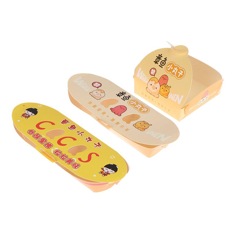 100Pcs Disposable Octopus Ball Packaging Box Japanese Street Food Takoyaki Takeaway Snack Fruit Box Packing Paper Container