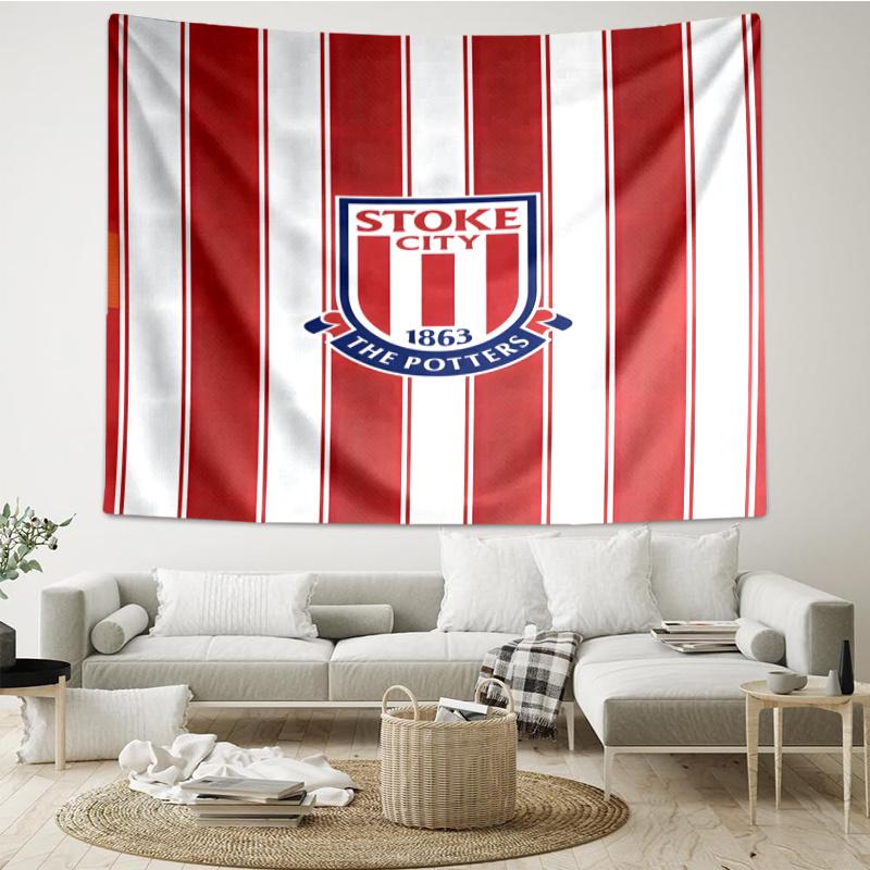 Stoke City F.C. Tapestry, Wall Hanging Tapestry, Pattern Tapestry for Dorm Bedroom Living Room Wall Art Photography Backdrop